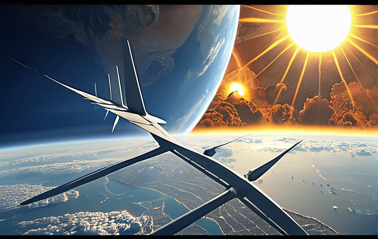 A visual representation of Geo-engineering, showing both Solar Radiation Management (e.g., Stratospheric Aerosol Injection reflecting sunlight) and Carbon Dioxide Removal (e.g., Direct Air Capture) technologies working in tandem to combat climate change. Emphasize the technological aspects and global scale.